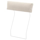 Un reposacaps VIMLE en color beix, fabricat en tela gunnared, amb un marc metàl·lic. És rectangular i encoixinat per a la comoditat.