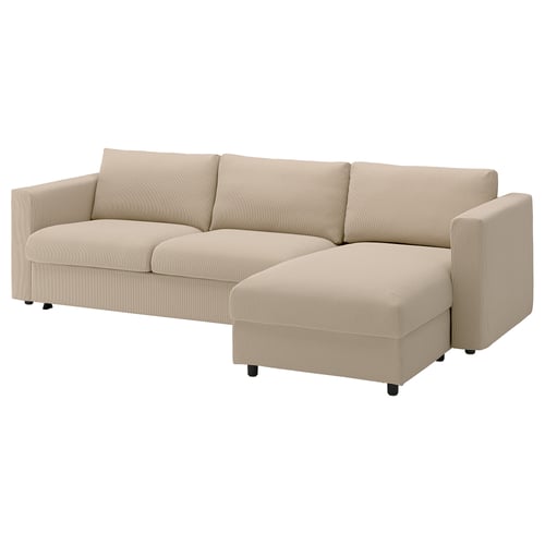 VIMLE Sofà llit 3 places+chaise longue, Kelinge beix