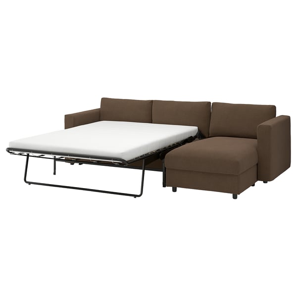 VIMLE Sofà llit 3 places+chaise longue, Mosshed marró fosc