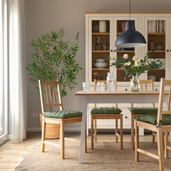 VIPPÄRT Coixí de cadira, verd, 38x38x6.5 cm