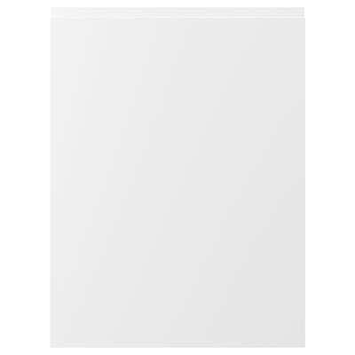 Porta VOXTORP blanc mat, llisa, forma semiquadrada, disseny modern, tiradors integrats.