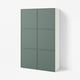 BESTÅ Storage combination with doors, white/Krukmakare dark grey-green, 120x42x193 cm