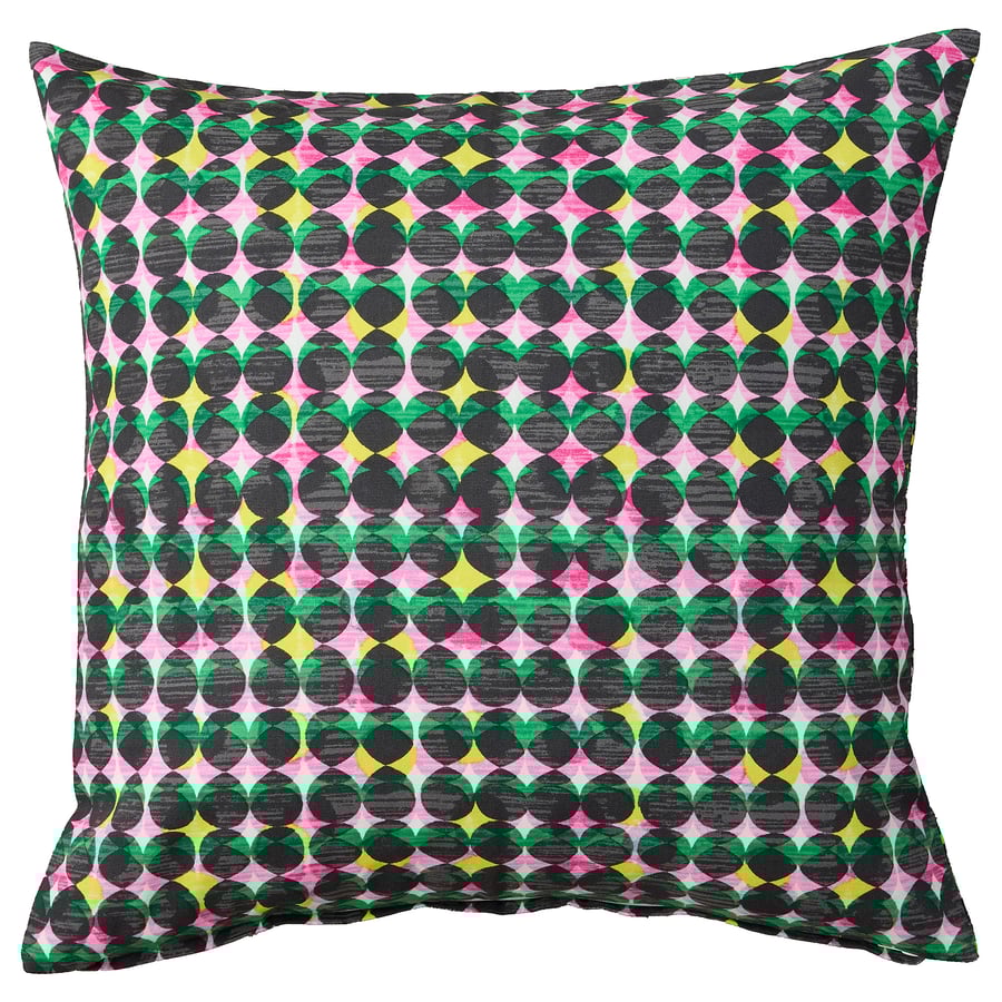 IKEA ÄLVSJÖSKOGEN Cushion cover - pink/green 50x50 cm