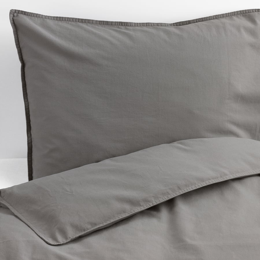 ÄNGSLILJA duvet cover and 2 pillowcases, grey, 260x220/50x60 cm IKEA