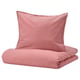 ÄNGSLILJA pink bedding set, soft cotton, rectangular, clean design.