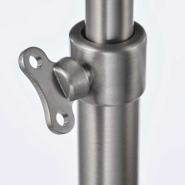 Metal lamp joint with a wing nut, showing durable and adjustable design.