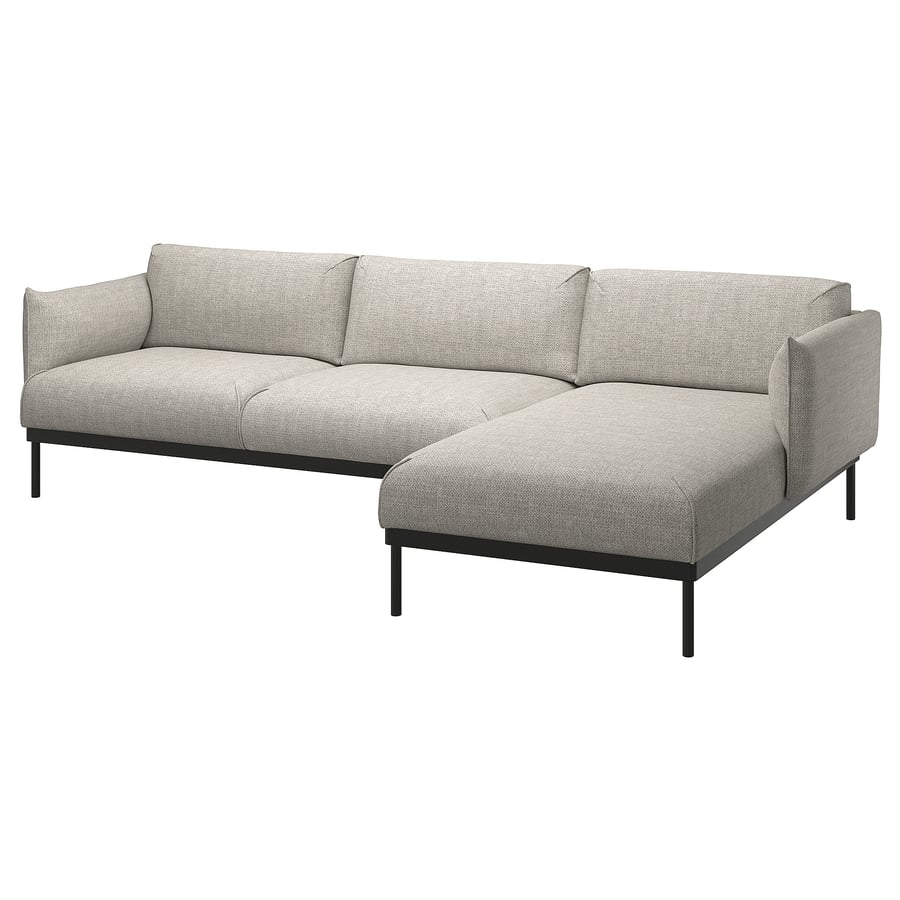 ÄPPLARYD 3seat sofa with chaise longue, Lejde light grey IKEA Spain