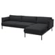 Modern l-shaped gray sectional sofa with sleek metal legs, designed for comfort and style.