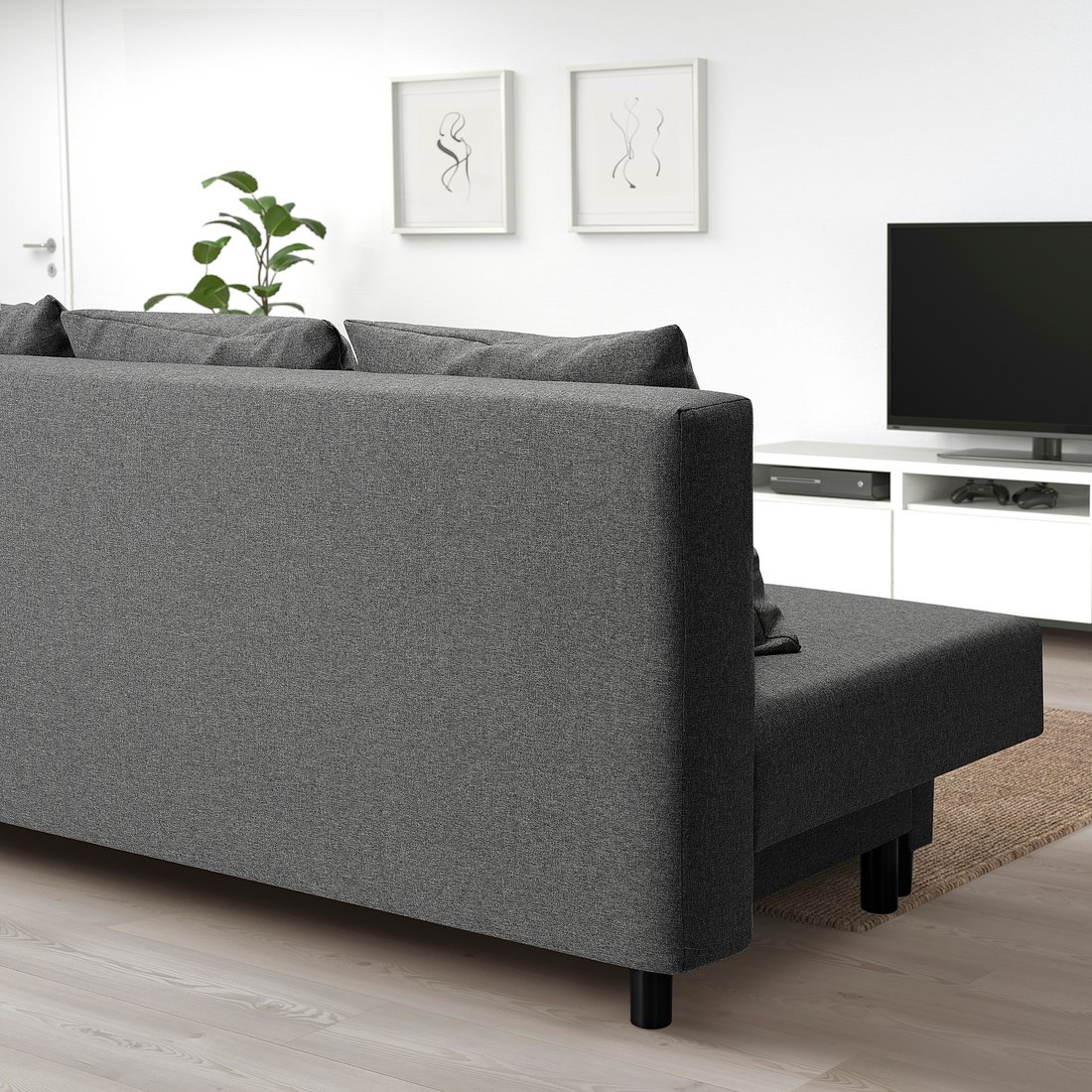 ASARUM Threeseat sofabed, Grey IKEA
