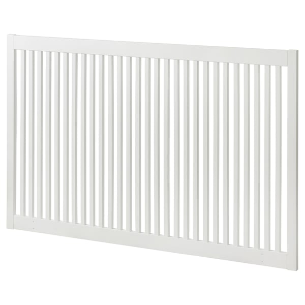 BARDU white headboard, fiberboard, rectangular with vertical slats.