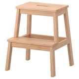 BEKVÄM step stool: light wood, two steps, simple design, sturdy.