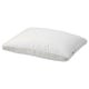A white BERGVEN pillow with soft and firm sections, double-stitched edges, and a cotton cover.
