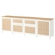 BESTÅ Storage combination, white/Studsviken woven poplar, 240x42x76 cm
