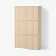 BESTÅ Storage combination with doors, white stained oak effect/Hanviken white stained oak effect, 120x42x193 cm