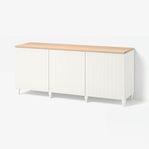 BESTÅ Storage combination with doors, white/Sutterviken/Kabbarp white, 180x42x76 cm