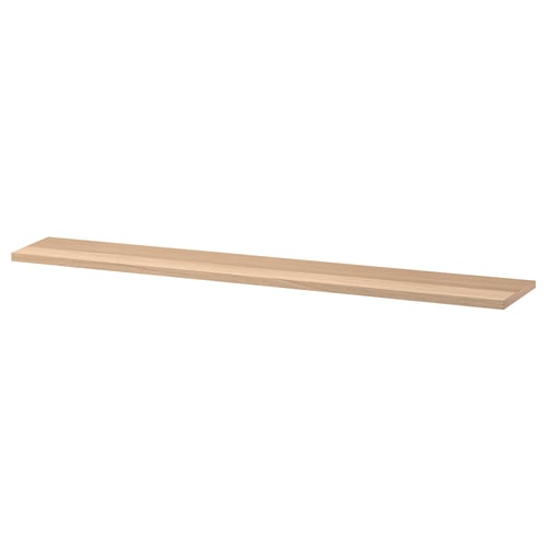 Slim wooden shelf, light oak, rectangular.