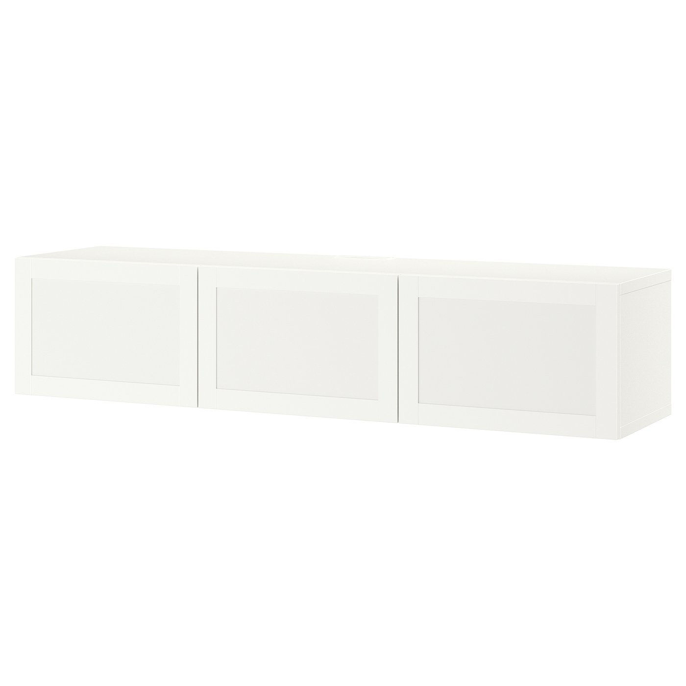 BESTÅ TV bench with doors, white/Hanviken white, 180x42x38 cm