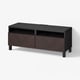 BESTÅ TV bench with drawers, black-brown Hedeviken/Stubbarp/dark brown stained oak veneer, 120x42x48 cm