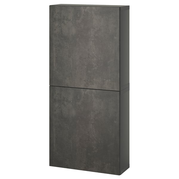 Black rectangular BESTÅ wall cabinet with smooth, dark finish and sleek, modern design.