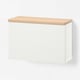 BESTÅ Wall-mounted cabinet combination, white Lappviken/oak veneer, 60x22x40 cm