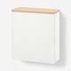 BESTÅ Wall-mounted cabinet combination, white Lappviken/oak veneer, 60x22x66 cm