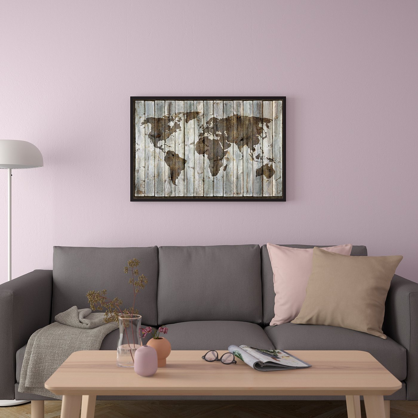 Ikea Map Wall Art Bild Poster, Driftwood Map, 91X61 Cm - Ikea