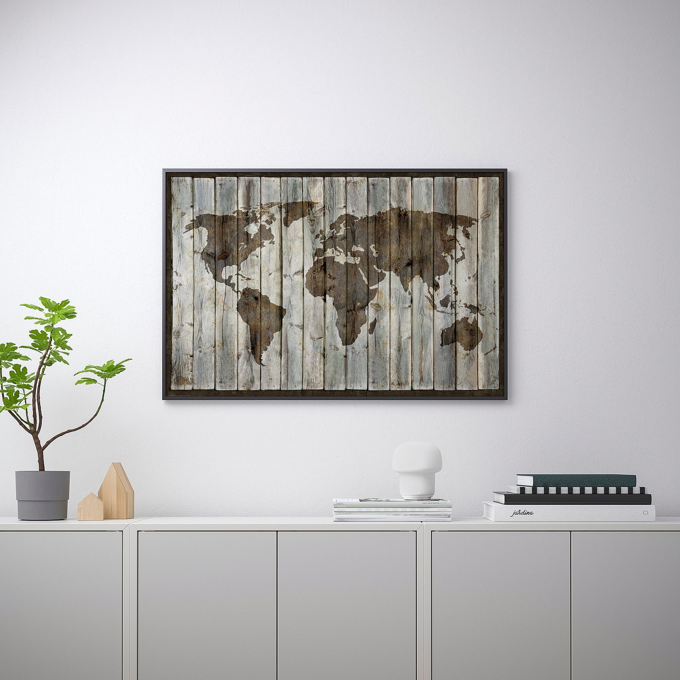 Ikea Map Wall Art Bild Poster, Driftwood Map, 91X61 Cm - Ikea