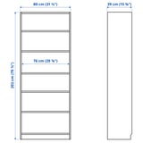 Illustration with measurements for the product: BILLY.