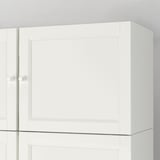 Clean, white BILLY bookcase. Sleek design with one closed door, minimalist style. High-quality painted finish, seamless edges.
