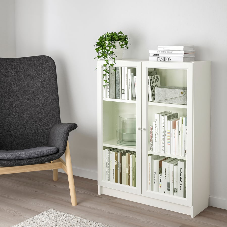 BILLY / OXBERG bookcase with glassdoors, white, 80x30x106 cm IKEA Spain