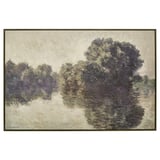 Claude monets painting of trees reflecting in water, framed, wall art.