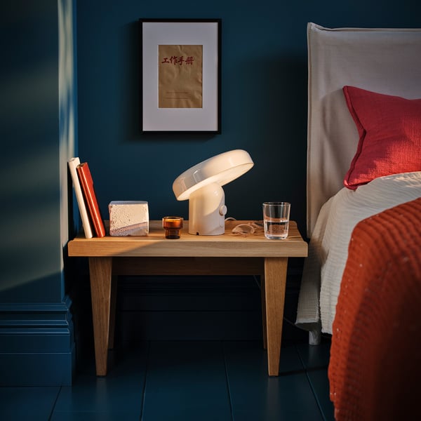 BLOMPRAKT Bluetooth speaker lamp, beige
