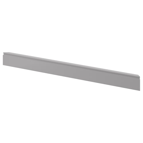Grey BODBYN kitchen cabinet plinth, bevelled panels, fibreboard & plastic foil, rectangular shape.