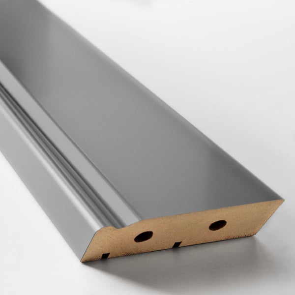 Sleek grey kitchen plinth, smooth finish, high-quality design.