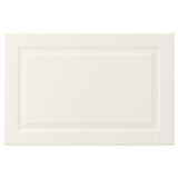 A BODBYN cabinet door in off-white. It has a classic, beveled design and is made from fiberboard with a smooth lacquered finish.