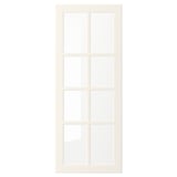 A white BODBYN cabinet door with a classic design, featuring squared panels and a smooth lacquered finish.