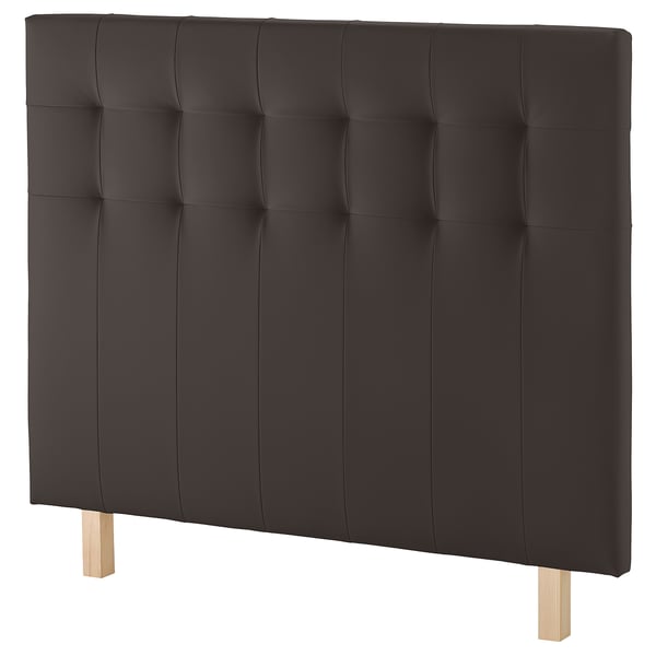 BORGANN black headboard, square tufted design, wood legs.