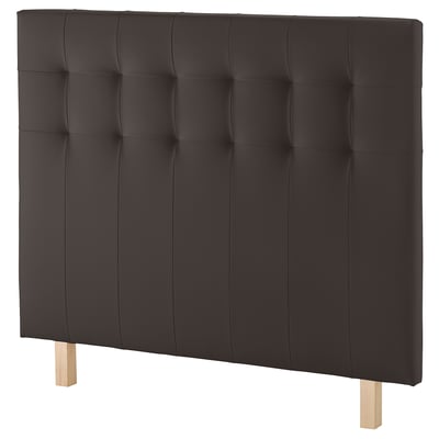 BORGANN black headboard, square tufted design, wood legs.