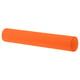 Option: Bright orange cylindrical bolster pillow with a smooth, seam-less design.