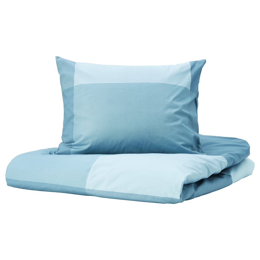 BRUNKRISSLA Duvet cover and pillowcase, light blue, 150x200/50x60 cm IKEA