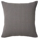 BRUNNYCKLAR square pillow, grey with intricate white design, woven cotton, minimalist and traditional.