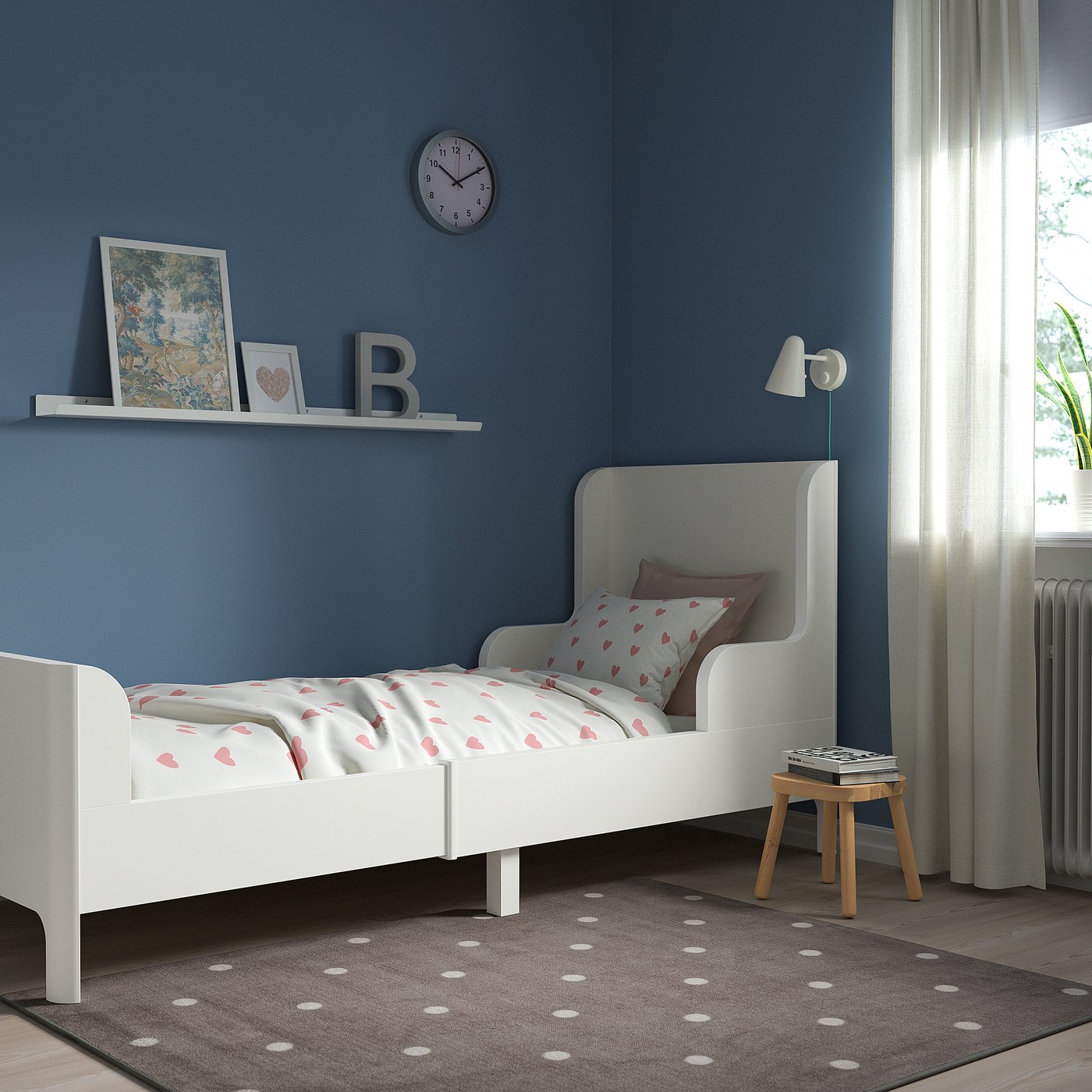 IKEA　伸長式ベッド　ブースンゲ　BUSUNGE BUSUNGE extendable bed, white, 80x200 cm - IKEA Spain