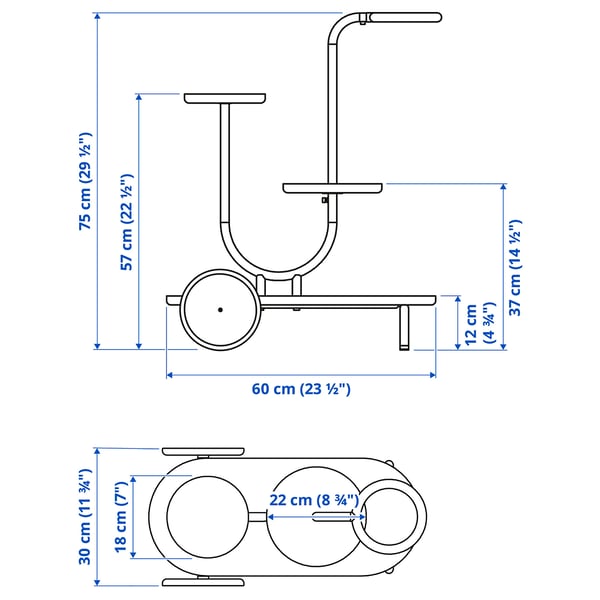 Illustration with measurements for the product: CHILISTRÅN.