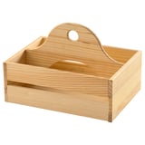 Wooden box CHOKLADHAJ, light brown, wooden handle, rectangular.