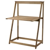 Brown acacia DJUPÖN outdoor table, modern, foldable, ideal for balconies.