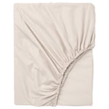 DVALA light beige fitted sheet, 100% cotton, elastic edges, rectangular.