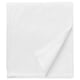 Pristine white DVALA cotton sheet set, square folded, smooth texture.