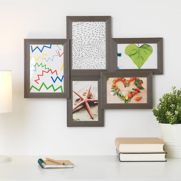 Edestad Collage Frame For 5 Photos Dark Brown Ikea