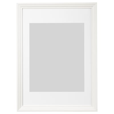 White EDSBRUK picture frame with soft profile and plastic front protection.