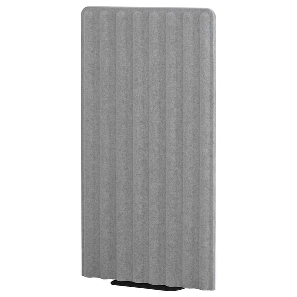 EILIF gray office screen, rectangular, vertical grooves, sound-absorbing felt.